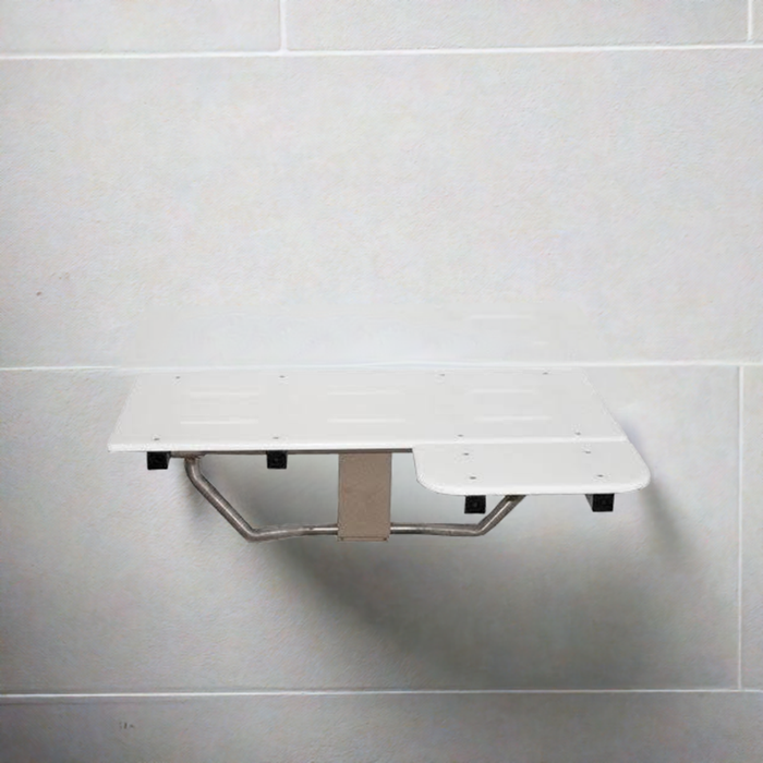 S-6212-SS  L-Shaped Reversible Shower Seat - White Poly Top