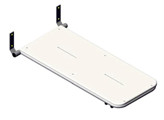 S-6017-SS Tub seat - Folding with White Poly Top