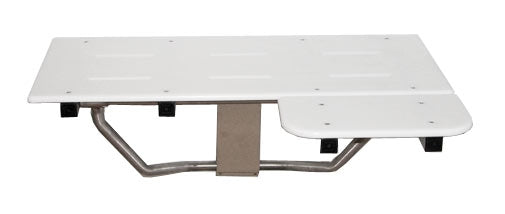 S-6212-SS L-Shaped Reversible Shower Seat - White Poly Top