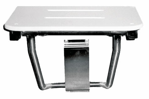 S-6215-SS Rectangular Shower Seat - White Poly Top (18" by 16")