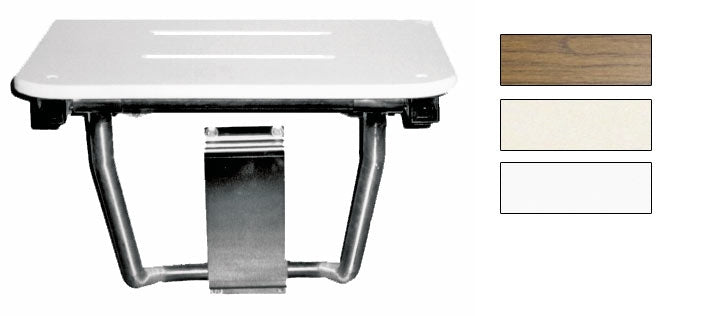 S-6275-SS Rectangular Shower Seat - Ivory Phenolic Slat (18" by 16")