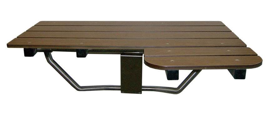 S-6280-SS L-Shaped Reversible Shower Seat - Wood-grain phenolic top