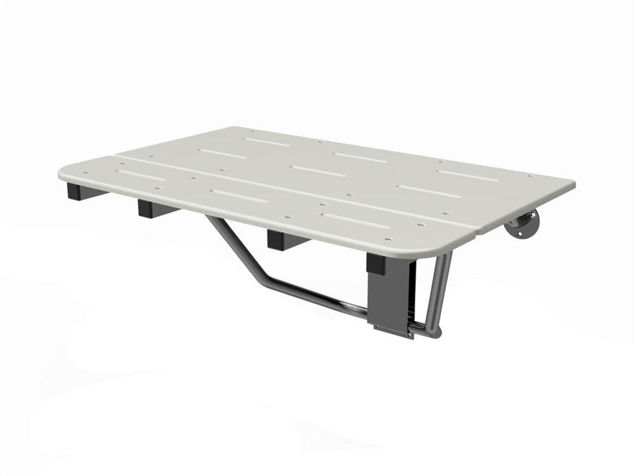 S-6348-SS Rectangular Shower Seat - White Poly Top (32" by 22-15/32")