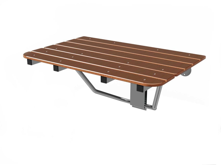 S-6350-SS Rectangular Shower Seat - Wood-Grained Phenolic Top (32" by 22-15/32")